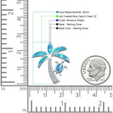 Palm Tree Sea Turtle Pendant Necklace