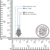 Hand Of Hamsa & Evil Eye Pendant Necklace