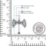  Double Headed Celtic Axe Pendant Necklace