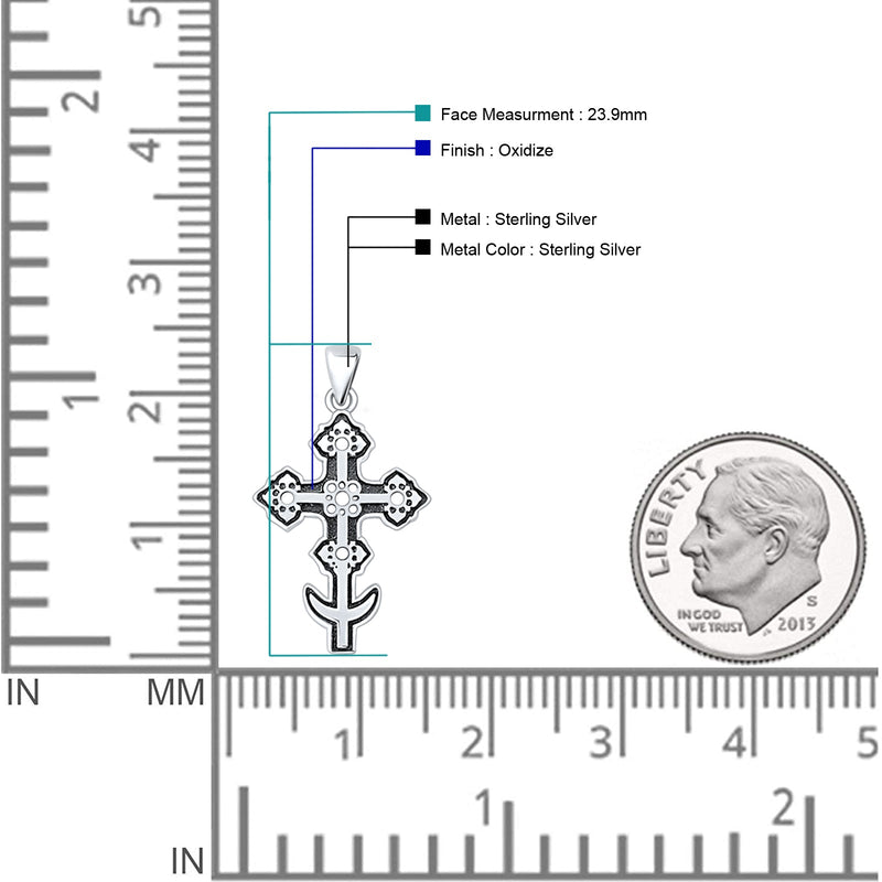  Cross Filigree Pendant Necklace