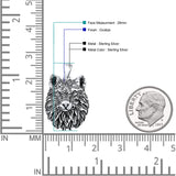  Wolf Head Charm Pendant Necklace
