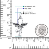  Eye of Horus, Wings & Ankh Pendant Necklace