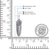  Feather & Evil Eye Pendant Necklace