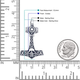 Viking Mjolnir Skull Pendant Necklace