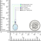 Oval Lab Opal Solitaire Pendant Necklace