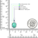 Oval Turquoise Solitaire Pendant Necklace