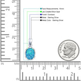 Oval Lab Opal Solitaire Pendant Necklace