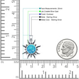 Round Lab Opal Sun Pendant Necklace