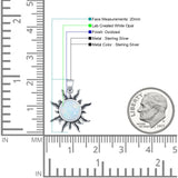 Round Lab Opal Sun Pendant Necklace