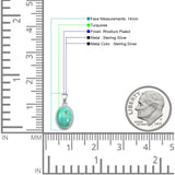 Oval Turquoise Solitaire Pendant Necklace