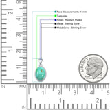 Oval Turquoise Solitaire Pendant Necklace