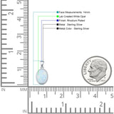 Oval Lab Opal Solitaire Pendant Necklace