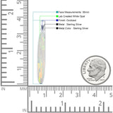 Oval Lab Opal Stick Pendant Necklace