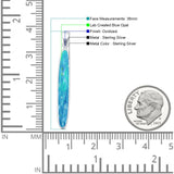 Oval Lab Opal Stick Pendant Necklace