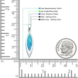 Marquise Lab Opal Solitaire Pendant Necklace