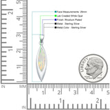 Marquise Lab Opal Solitaire Pendant Necklace