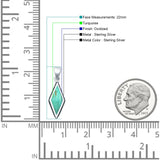 Diamond Shape Turquoise Oxidized Pendant Necklace