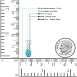 Oval Lab Opal Pendant Necklace