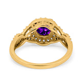 Round Halo Cubic Zirconia Infinity Twisted Ring 925 Sterling Silver