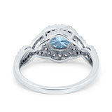 Round Halo Cubic Zirconia Infinity Twisted Ring 925 Sterling Silver