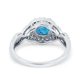 Round Halo Cubic Zirconia Infinity Twisted Ring 925 Sterling Silver