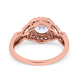 Round Halo Cubic Zirconia Infinity Twisted Ring 925 Sterling Silver