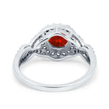 Round Halo Cubic Zirconia Infinity Twisted Ring 925 Sterling Silver