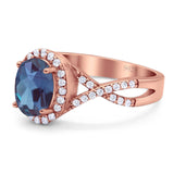 Art Deco Oval Natural Stone Twisted Ring