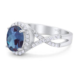 Art Deco Oval Natural Stone Twisted Ring