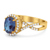 Art Deco Oval Natural Stone Twisted Ring