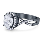 Art Deco Oval Natural Stone Twisted Ring