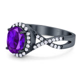 Art Deco Oval Natural Stone Twisted Ring