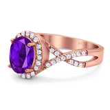 Art Deco Oval Natural Stone Twisted Ring