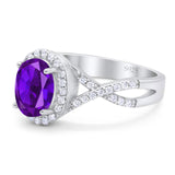 Art Deco Oval Natural Stone Twisted Ring