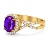 Art Deco Oval Natural Stone Twisted Ring