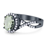 Art Deco Oval Natural Stone Twisted Ring