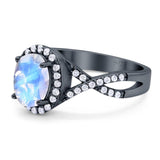 Art Deco Oval Natural Stone Twisted Ring