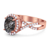 Art Deco Oval Natural Stone Twisted Ring