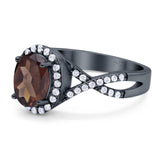 Art Deco Oval Natural Stone Twisted Ring