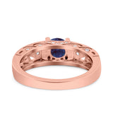 Art Deco Round Natural Stone Filigree Ring