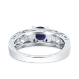 Art Deco Round Natural Stone Filigree Ring