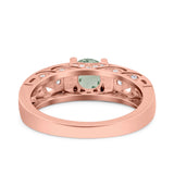 Art Deco Round Natural Stone Filigree Ring