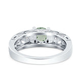 Art Deco Round Natural Stone Filigree Ring