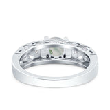 Art Deco Round Natural Stone Filigree Ring