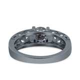 Art Deco Round Natural Stone Filigree Ring