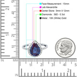 Pear Teardrop Halo Natural Diamond Ring