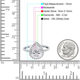 Pear Teardrop Halo Natural Diamond Ring