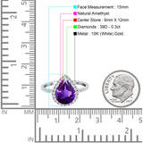 Pear Teardrop Halo Natural Diamond Ring