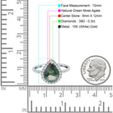 Pear Teardrop Halo Natural Diamond Ring