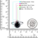 Pear Teardrop Halo Natural Diamond Ring